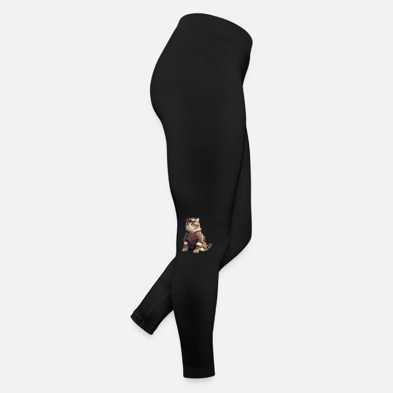 Katze Retro Pilot Frauen Jersey Leggings