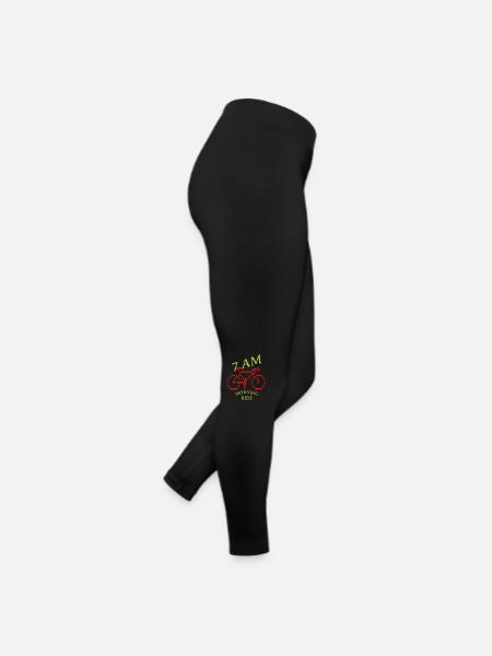 7 AM Morning Ride - Frauen Jersey Leggings - Schwarz - Rechts