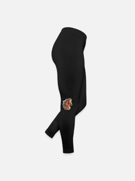 Pferdekopf - Frauen Jersey Leggings - Schwarz - Rechts