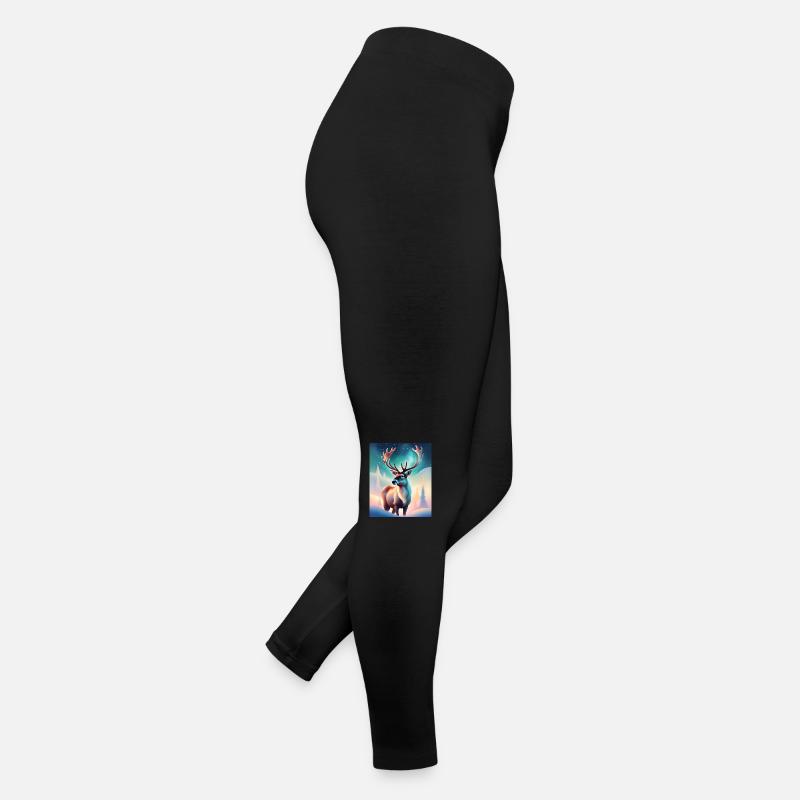 Conception de renne majestueux avec des aurores boréales Legging en jersey Femme