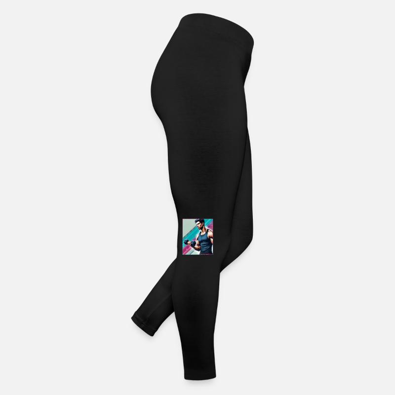 Muscular man with a dumbbell Women’s Jersey Leggings