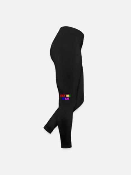 Eat the rich - Frauen Jersey Leggings - Schwarz - Rechts