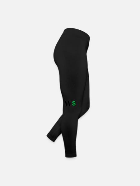 Buchstabe w Dollar - Frauen Jersey Leggings - Schwarz - Rechts