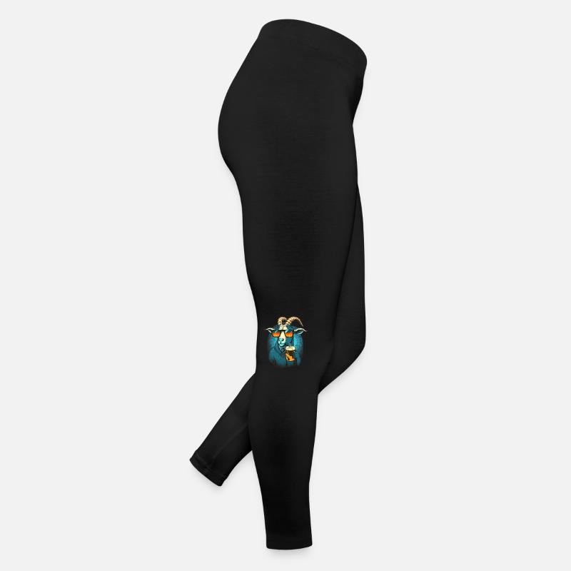Cool buck with sunglasses and beer Women’s Jersey Leggings