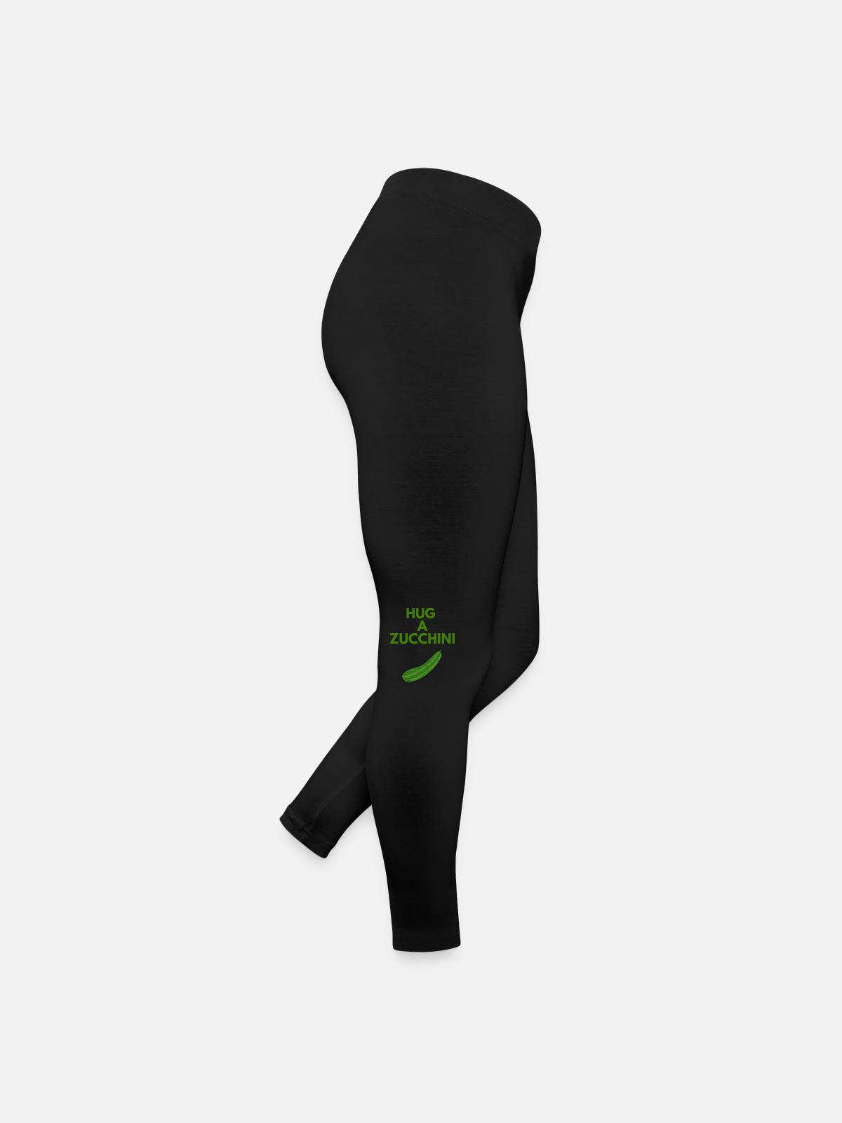 HUG A ZUCCHINI - Women’s Jersey Leggings - black - Right
