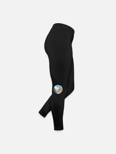 München Munich Innenstadt Stadtkern Bayern Schnee - Frauen Jersey Leggings - Schwarz - Rechts