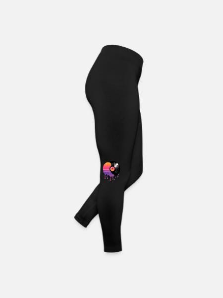 Disque vinyle cosmique - Legging en jersey Femme - noir - Droite