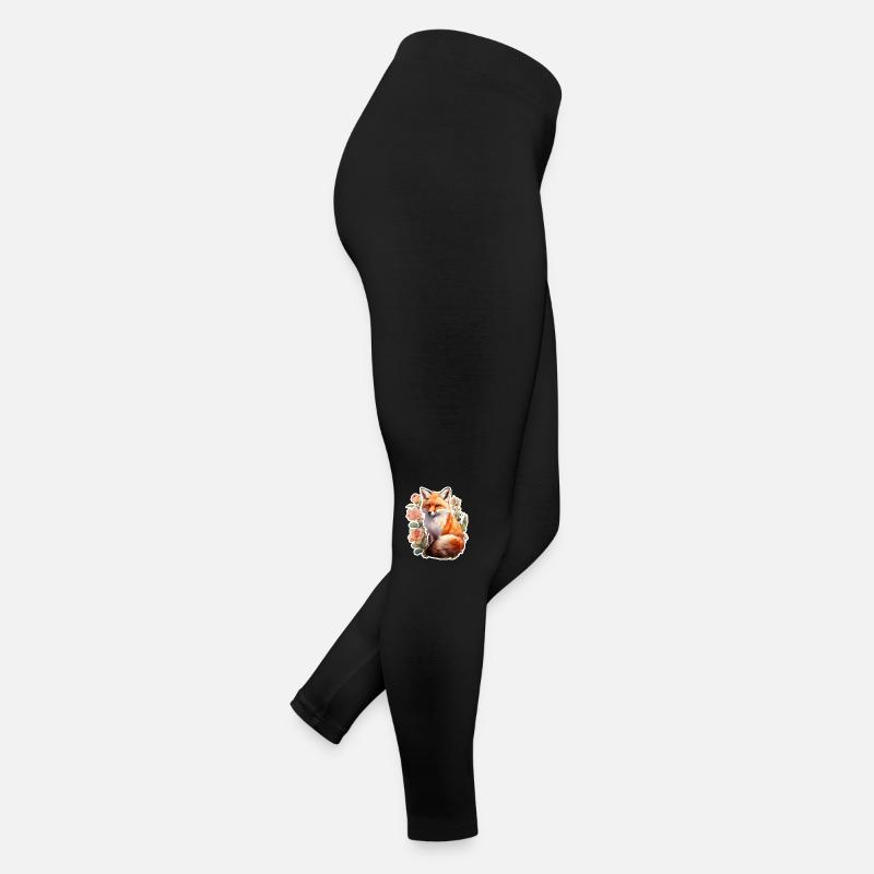 Renard parmi les fleurs Legging en jersey Femme