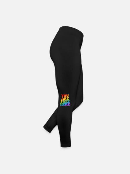 LGBT Safe Space Hier bist du sicher - Frauen Jersey Leggings - Schwarz - Rechts