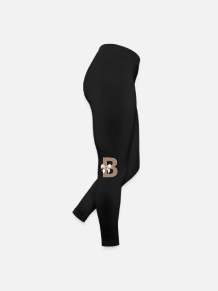 Lettre B Nœud - Legging en jersey Femme - noir - Droite