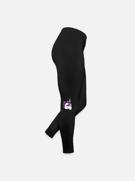 Licorne fille assez sympathique dessin animé cheval - Legging en jersey Femme - noir - Droite