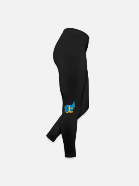 Flag Ball Sweden Swedish Football Fan Logo - Women’s Jersey Leggings - black - Right