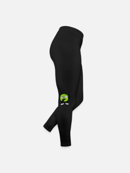 Comic skeptisches Gesicht Monster - Frauen Jersey Leggings - Schwarz - Rechts