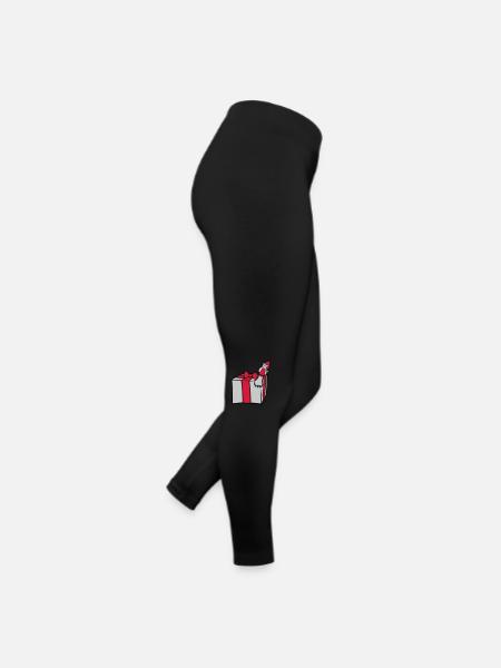 Gans platzt aus Geschenk - Frauen Jersey Leggings - Schwarz - Rechts