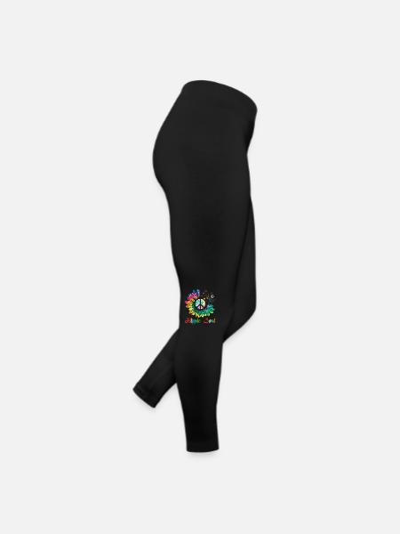 Paix de tournesol d’âme hippie - Legging en jersey Femme - noir - Droite