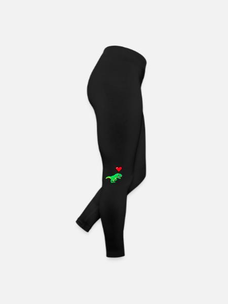 Dinosaure Pixel Love - Legging en jersey Femme - noir - Droite