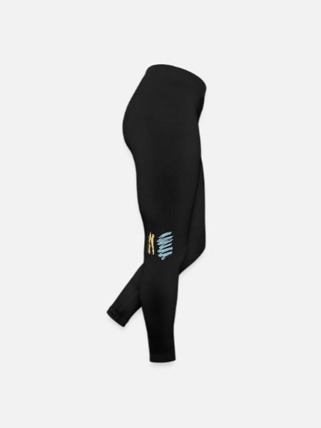 Colors Painting - Minimal Hatching Graphic - Women’s Jersey Leggings - black - Right