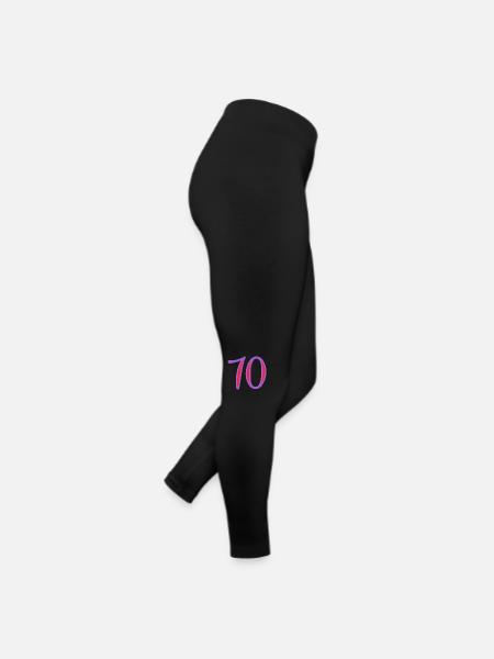 70. 70 JAHRE. 70-JÄHRIGES JUBILÄUM. 70-JÄHRIGES JUBILÄUM. - Frauen Jersey Leggings - Schwarz - Rechts
