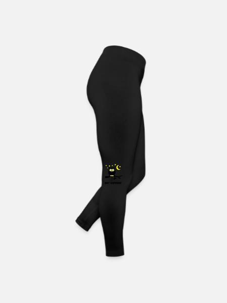 eule shit happens 02 - Frauen Jersey Leggings - Schwarz - Rechts