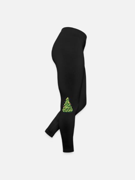 Weihnachten Avocado Tannenbaum lustig vegan - Frauen Jersey Leggings - Schwarz - Rechts