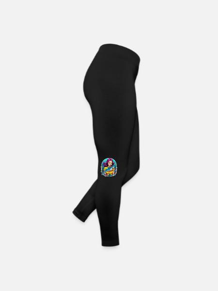 Hai und Frau - Frauen Jersey Leggings - Schwarz - Rechts