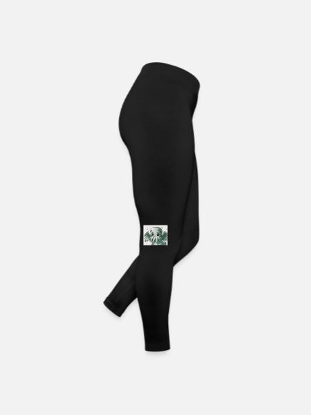 cute cthulhu - Frauen Jersey Leggings - Schwarz - Rechts