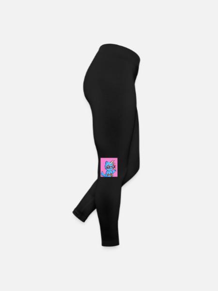 Crazy Cat Collection - Frauen Jersey Leggings - Schwarz - Rechts