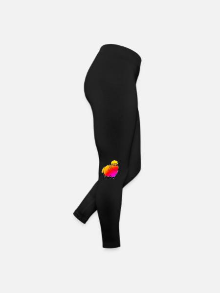 Wolly Sheepling Rainbow Retro wave Gaming - Frauen Jersey Leggings - Schwarz - Rechts