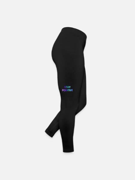 STAY POSITIVE - Legging en jersey Femme - noir - Droite