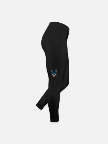 Wolf Head Illustration as the Fabulous Present - Women’s Jersey Leggings - black - Right