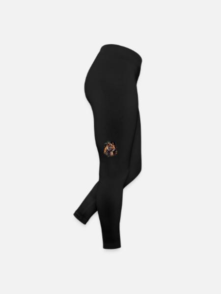 Portrait of Tiger - Women’s Jersey Leggings - black - Right