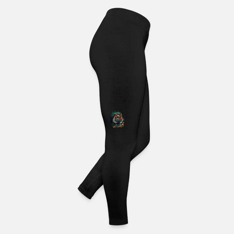 Conception de visage de tigre plat Legging en jersey Femme
