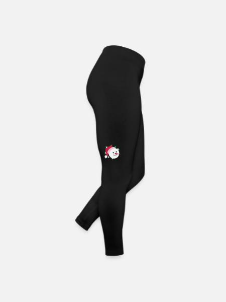 Snowman Smiling Face - Women’s Jersey Leggings - black - Right