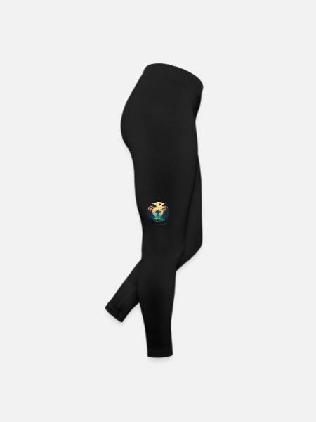 green alien space - Women’s Jersey Leggings - black - Right