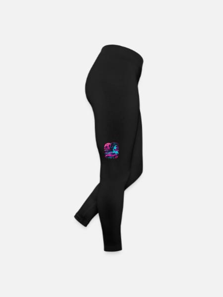 80er Jahre Mädchen - Frauen Jersey Leggings - Schwarz - Rechts