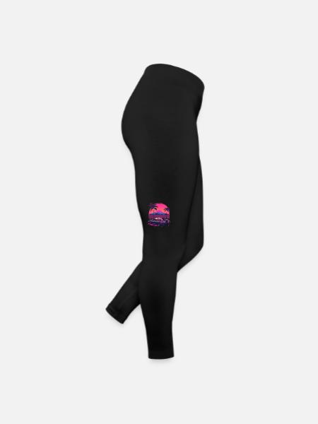 Chillwave-Auto - Frauen Jersey Leggings - Schwarz - Rechts