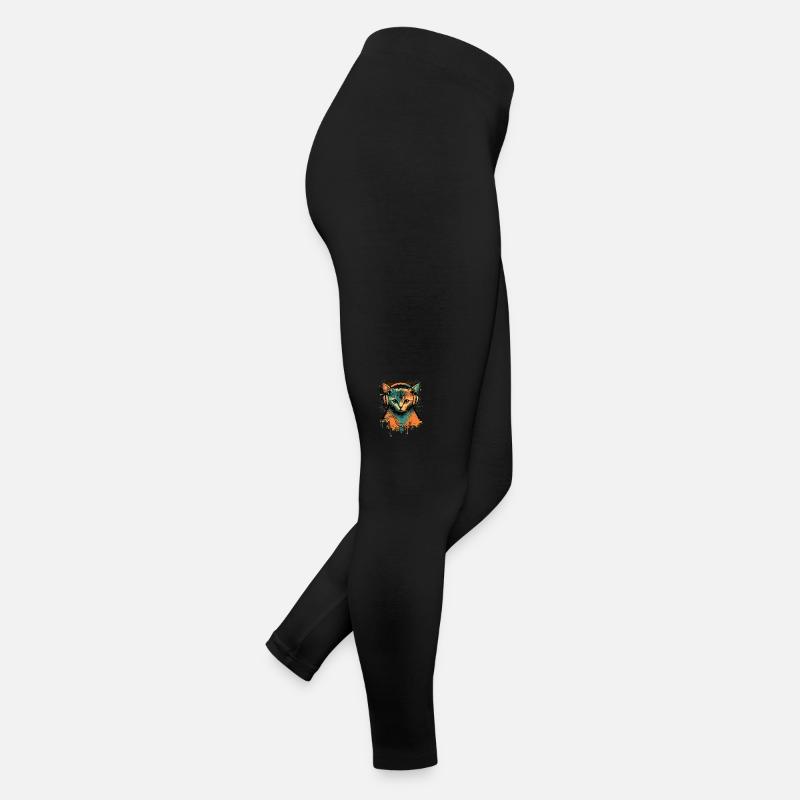 Retro Cat avec casque Legging en jersey Femme