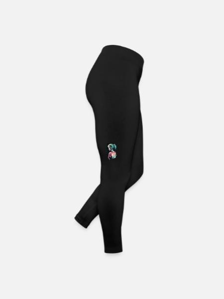 Fille des années 80 avec des écouteurs - Legging en jersey Femme - noir - Droite