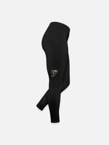 Fischfächer Illustration - Frauen Jersey Leggings - Schwarz - Rechts