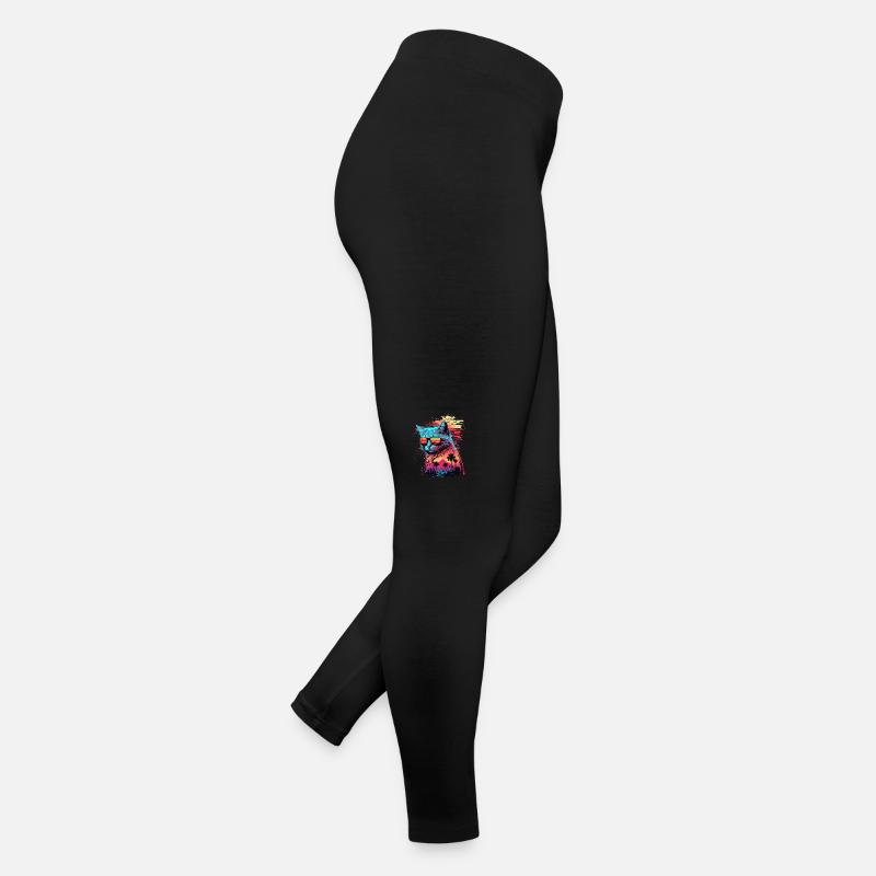 Esthétique des années 80 - Chat Legging en jersey Femme