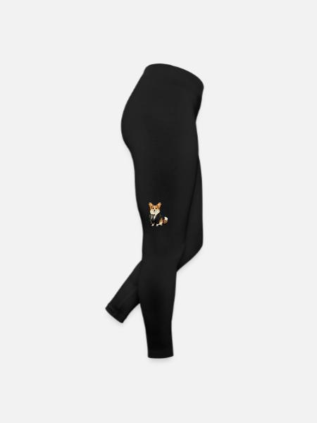 Corgi im Smokinganzug - Frauen Jersey Leggings - Schwarz - Rechts
