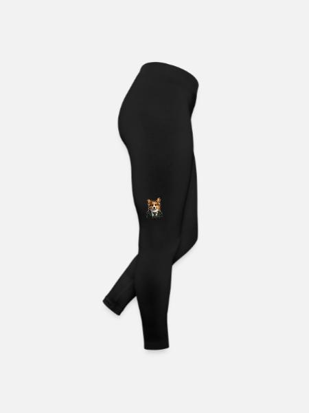 Corgi In Detective Suit - Women’s Jersey Leggings - black - Right