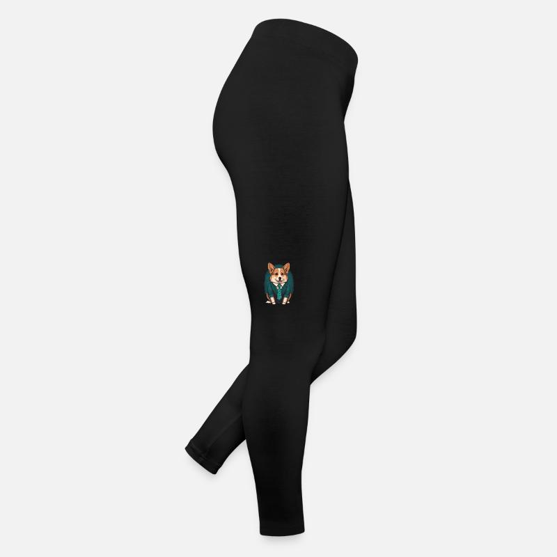 Corgi en costume vert Legging en jersey Femme
