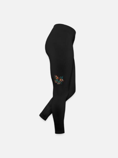 Schmetterlingsträume - Frauen Jersey Leggings - Schwarz - Rechts