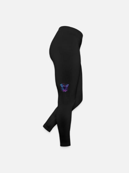 Lila Vaporwave Schmetterling - Frauen Jersey Leggings - Schwarz - Rechts