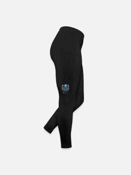 Böse Katze - Frauen Jersey Leggings - Schwarz - Rechts