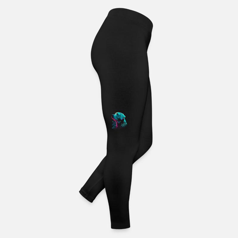Cheveux blancs brillants Labrador Retriever Vaporwave Legging en jersey Femme