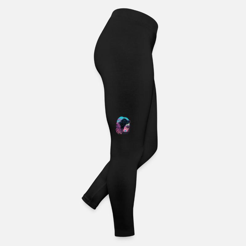 Labrador Retriever liebt Beach Vaporwave Frauen Jersey Leggings