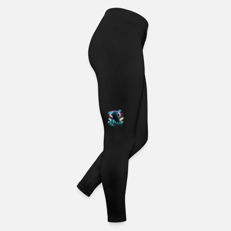 Vaporwave Labrador Retriever in Big Leaves Women’s Jersey Leggings