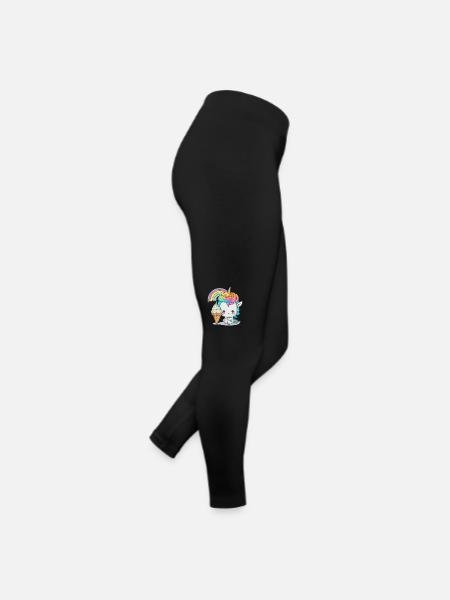 Unicorn paradise with rainbow hair - Women’s Jersey Leggings - black - Right
